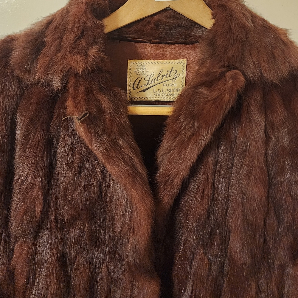 Vintage Mink Coat Reddish Brown M/L